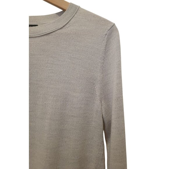 Banana Republic 100% Extra Fine Merino Wool Crewneck Preppy Gray Sweater Men's S - Picture 3 of 8
